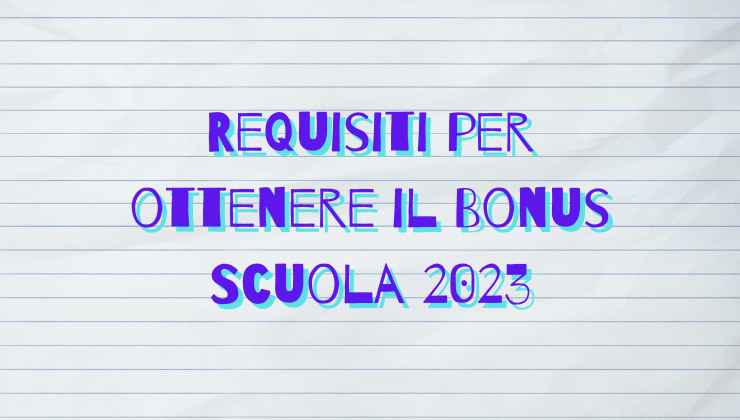 bonus scuola 2023