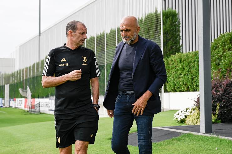 Spalletti in visita alla Continassa