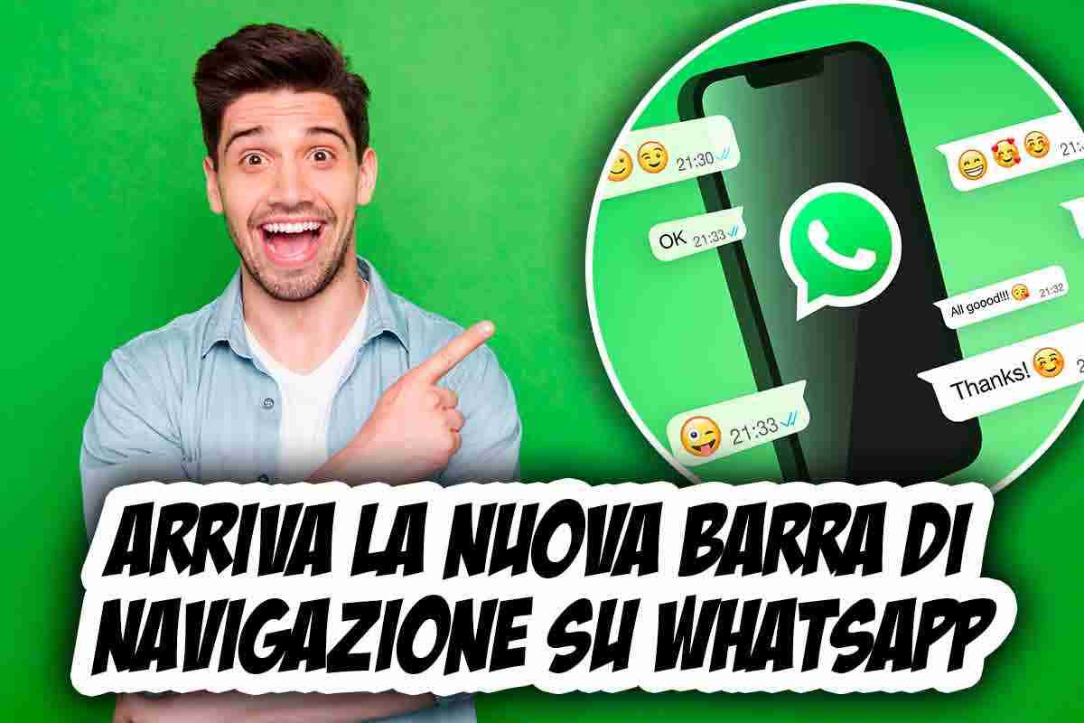 Barra di navigazione su WhatsApp