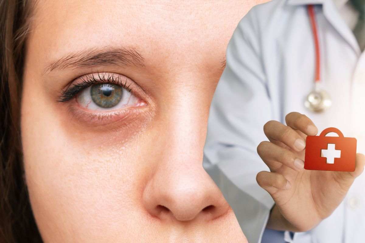 Ojeras debajo de los ojos, en estos casos se debe acudir inmediatamente al médico.